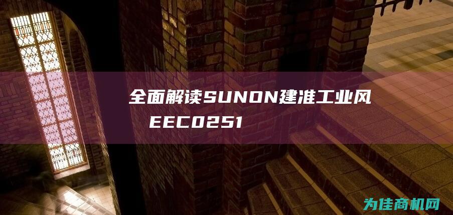 全面解读SUNON建准工业风扇EEC0251B1 (全面解读数字经济公需课答案)