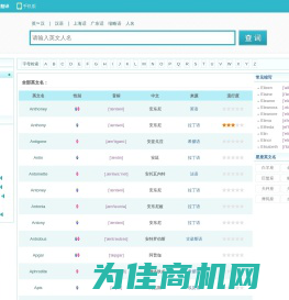 英文名_好听的英文名字_英文名字_女孩_男孩_人名词典 - Dict.CN 海词